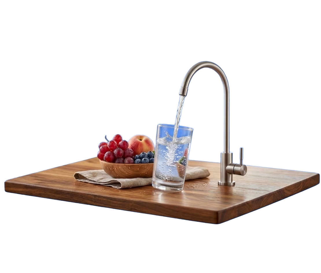 Clean water and fruit